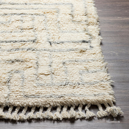 Camille Rug - 27012 by Surya in cream, medium gray, black. Made from 100% new zealand wool in a unique style.