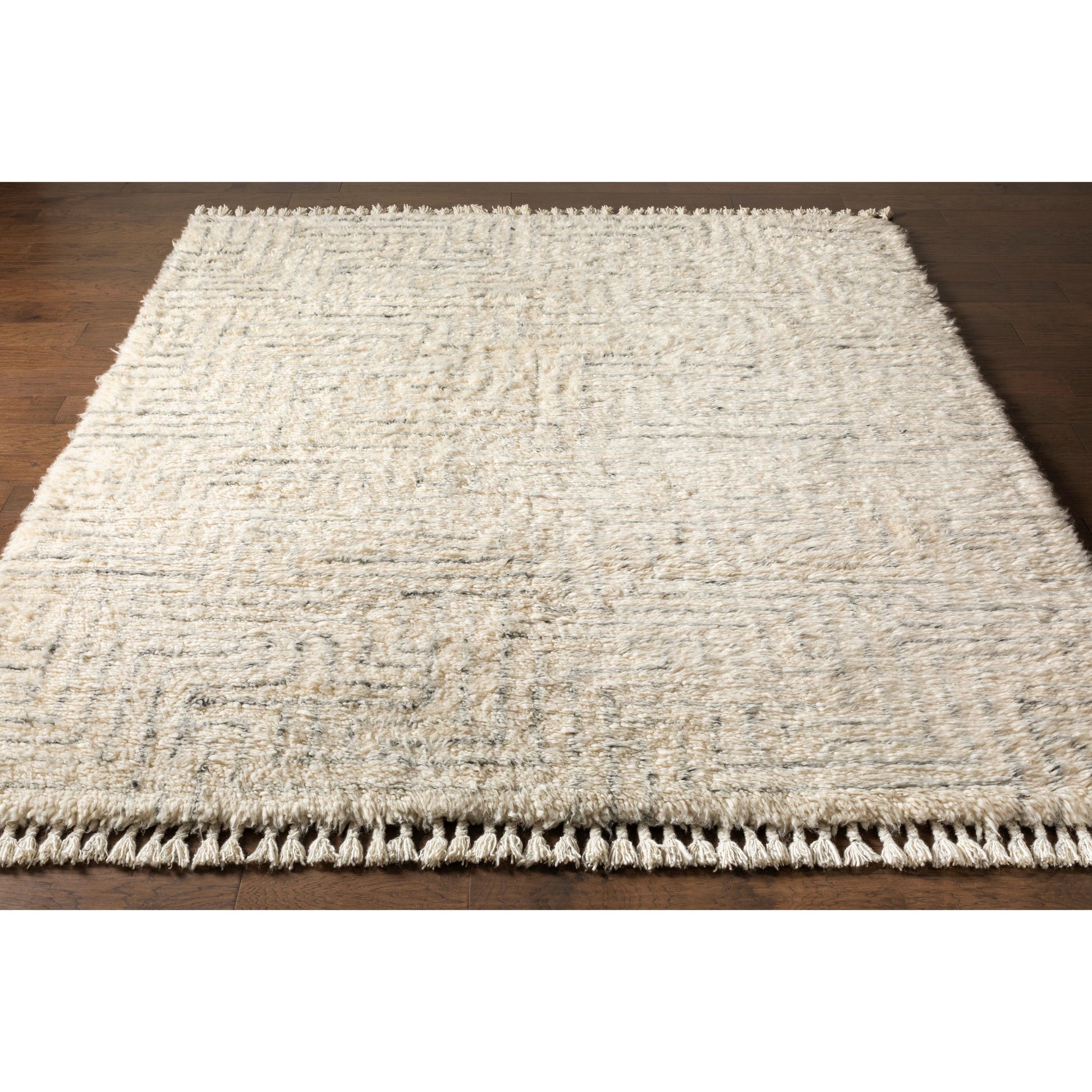 Camille Rug - 27012 by Surya in cream, medium gray, black. Made from 100% new zealand wool in a unique style.