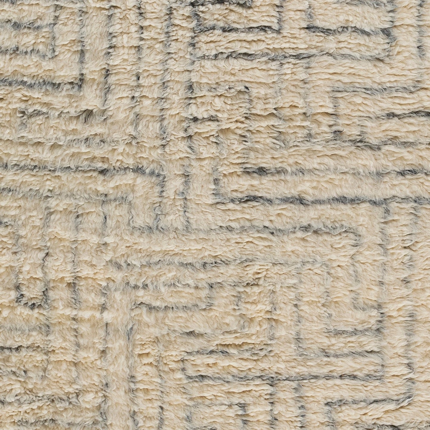 007 SI-1878662,SI-1878663 | Closeup | Camille Rug - 27012 by Surya in cream, medium gray, black. Made from 100% new zealand wool in a unique style.