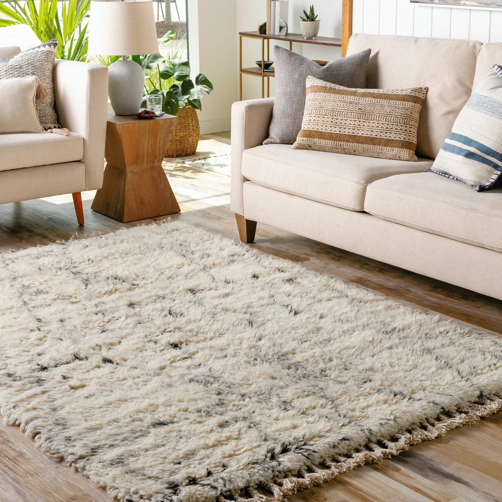 Camille Rug - 27014 by Surya in cream, medium gray, black. Made from unique in a unique style.