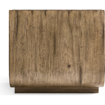 Stone Ridge Marble Side Table by Jonathan Charles in tully light acacia. Made from acacia veneer in a modern style.