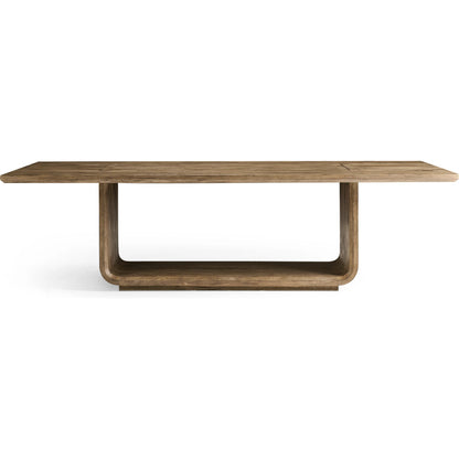 108" Stone Ridge Rectangular Table by Jonathan Charles in tully light acacia. Made from acacia veneer in a transitional style.