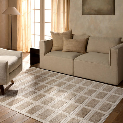Composure CMP04 Rug by Jaipur Living in tan, cream. Made from 100% polyester in a unique style.