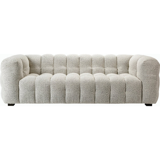 Chambery Sofa - 9669 by Surya in upholstery: ivory, base: black. Made from polyester, cotton, rubber wood in a modern style.