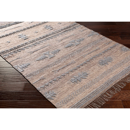 Cheyenne Naturals CNA-2300 Rug by Surya in aqua, brown, navy, cream. Made from 60% jute, 30% wool, 10% polyester in a unique style.