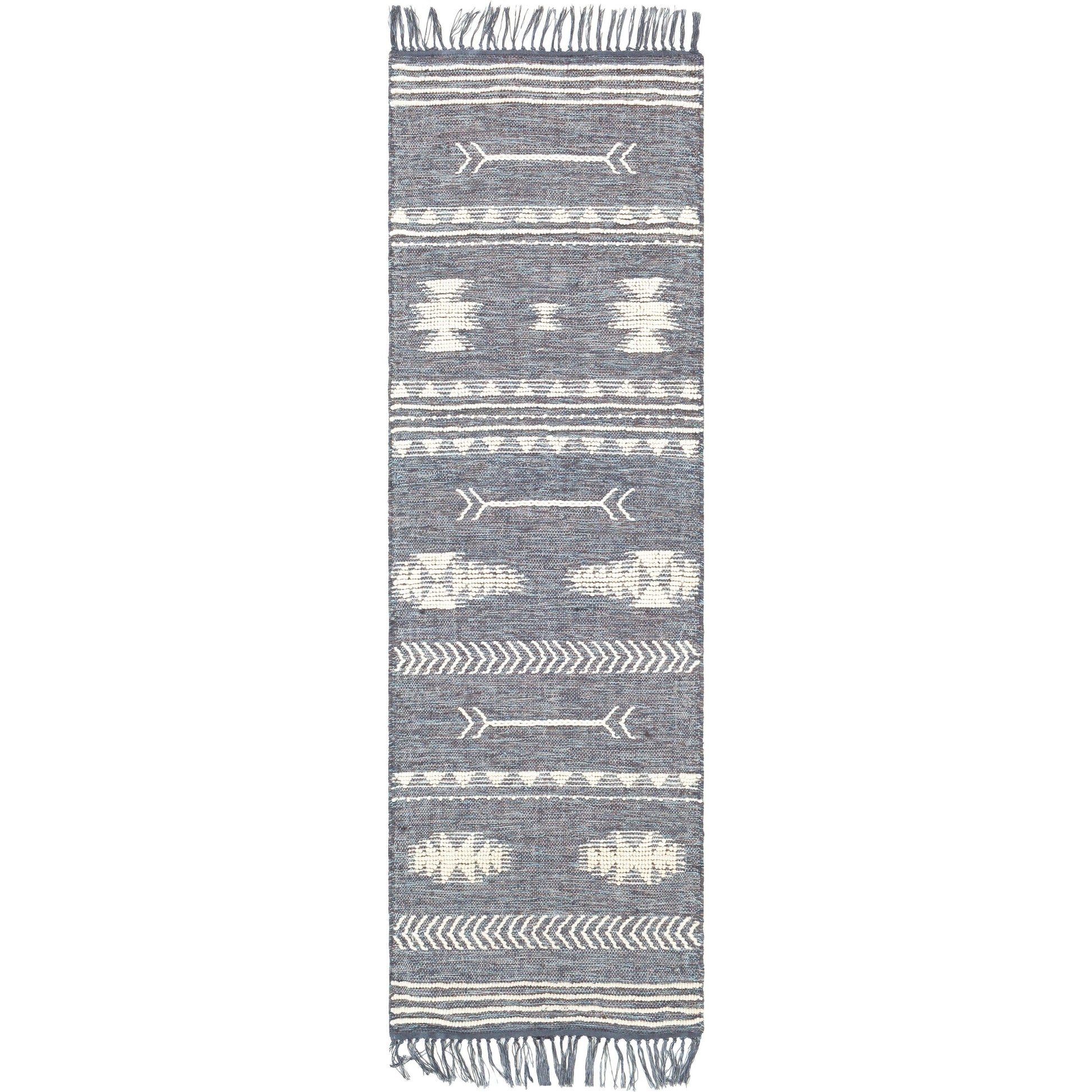 Cheyenne Naturals CNA-2300 Rug by Surya in aqua, brown, navy, cream. Made from 60% jute, 30% wool, 10% polyester in a unique style.