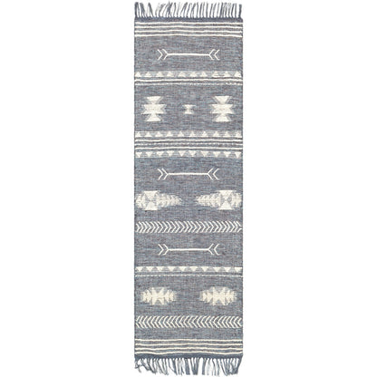 Cheyenne Naturals CNA-2300 Rug by Surya in aqua, brown, navy, cream. Made from 60% jute, 30% wool, 10% polyester in a unique style.