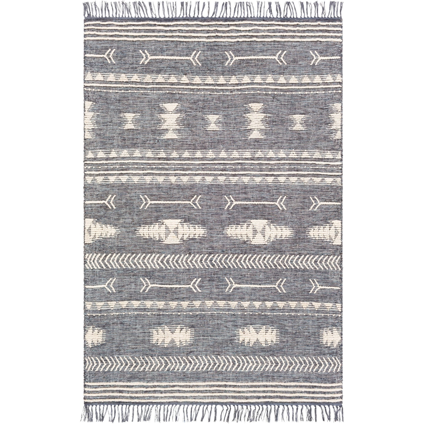 001 SI-1879458,SI-1879460,SI-1879461 | Primary Silo | Cheyenne Naturals CNA-2300 Rug by Surya in aqua, brown, navy, cream. Made from 60% jute, 30% wool, 10% polyester in a unique style.