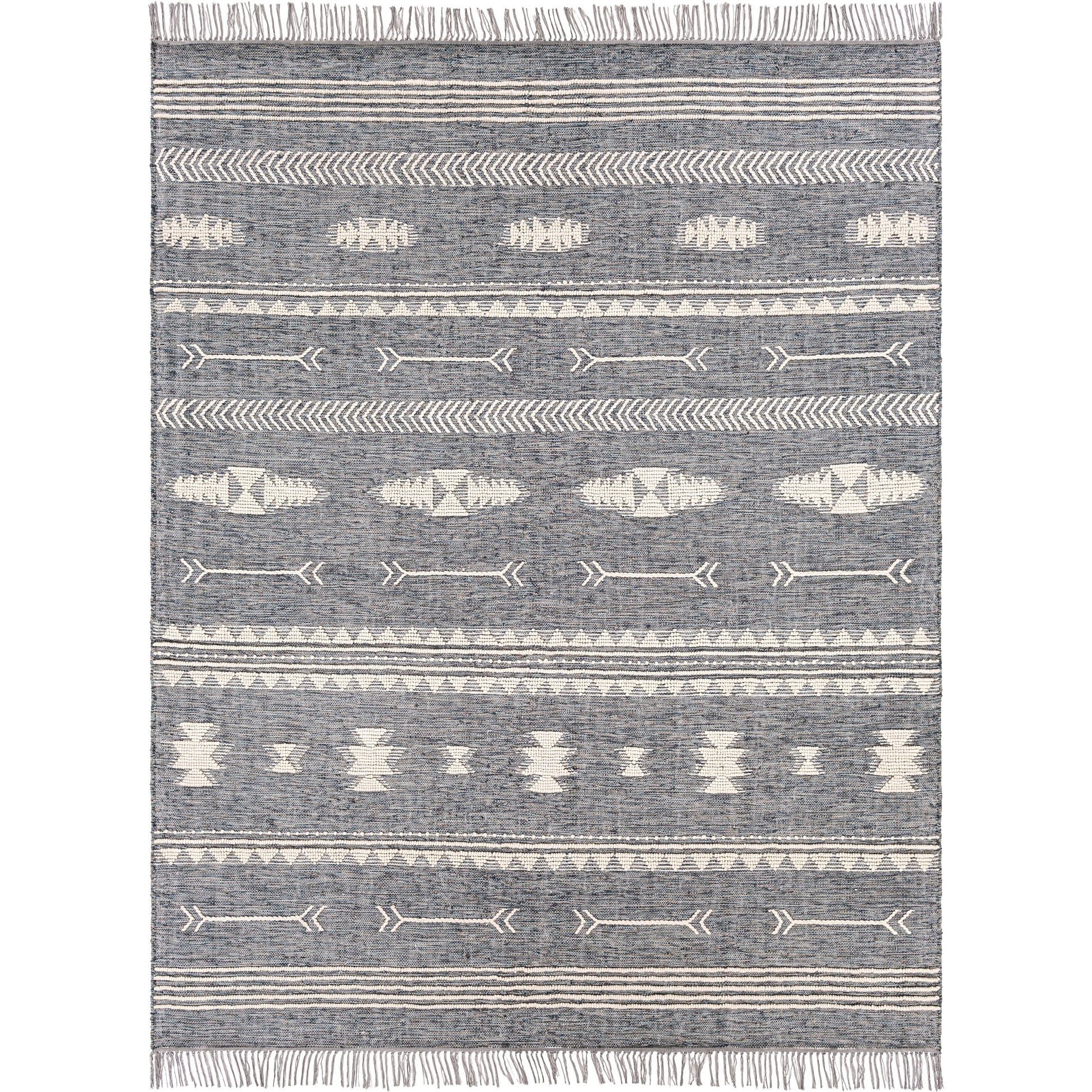 Cheyenne Naturals CNA-2300 Rug by Surya in aqua, brown, navy, cream. Made from 60% jute, 30% wool, 10% polyester in a unique style.