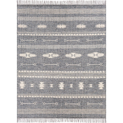 Cheyenne Naturals CNA-2300 Rug by Surya in aqua, brown, navy, cream. Made from 60% jute, 30% wool, 10% polyester in a unique style.