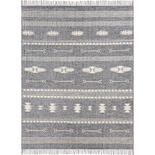 Cheyenne Naturals Rug - 23662 by Surya in aqua, brown, navy, cream. Made from 60% jute, 30% wool, 10% polyester in a unique style.