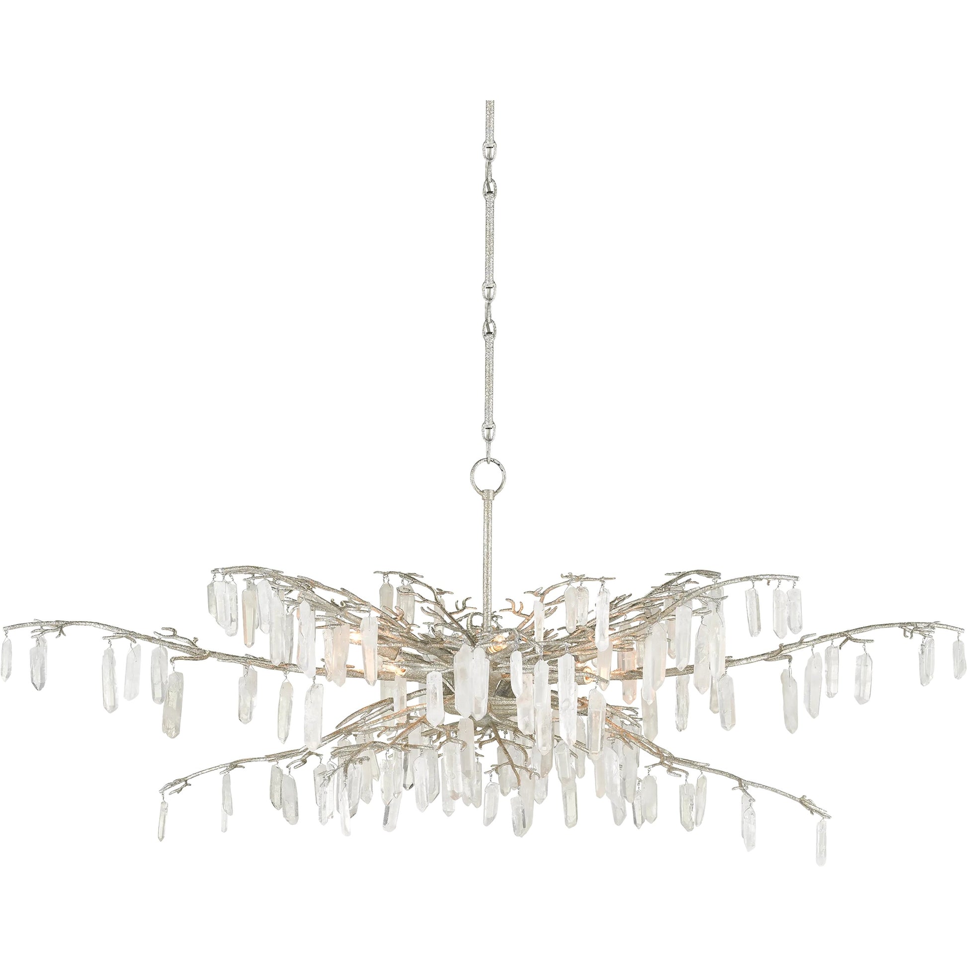 Forest Dawn Chandelier by Currey and Company. Made from wrought iron, crystal in a eclectic & global style.