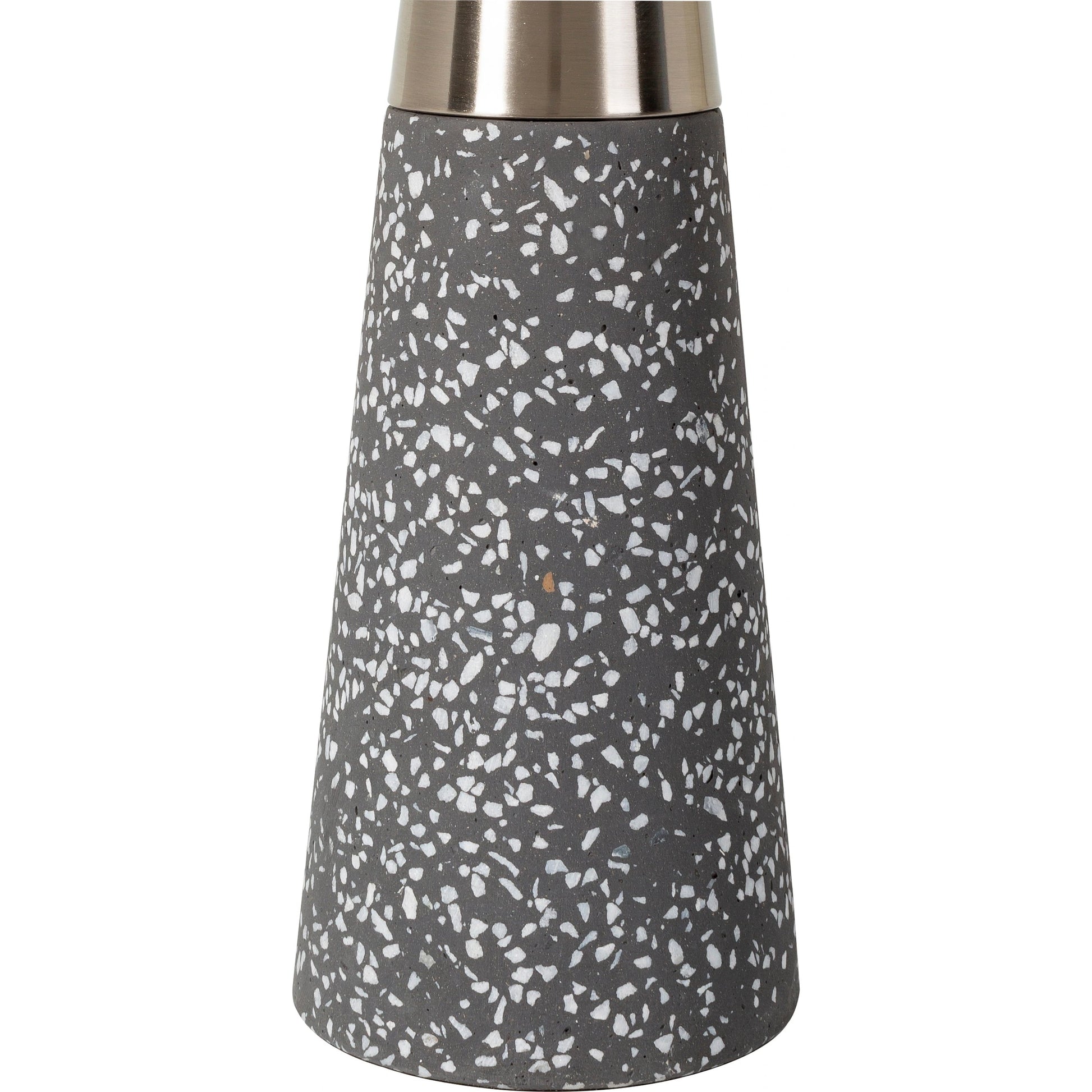 Catania - 31028 (Set of 2) by Livabliss in gray. Made from shade (outside): linen, shade (inside): polyester, body: concrete, body: metal, finial: iron, finial: metal, harp: iron in a unique style.