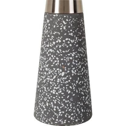 Catania - 31028 (Set of 2) by Livabliss in gray. Made from shade (outside): linen, shade (inside): polyester, body: concrete, body: metal, finial: iron, finial: metal, harp: iron in a unique style.