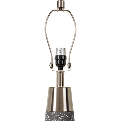 Catania - 31028 (Set of 2) by Livabliss in gray. Made from shade (outside): linen, shade (inside): polyester, body: concrete, body: metal, finial: iron, finial: metal, harp: iron in a unique style.