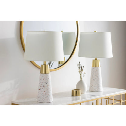 Catania - 31028 (Set of 2) by Livabliss in gray. Made from shade (outside): linen, shade (inside): polyester, body: concrete, body: metal, finial: iron, finial: metal, harp: iron in a unique style.