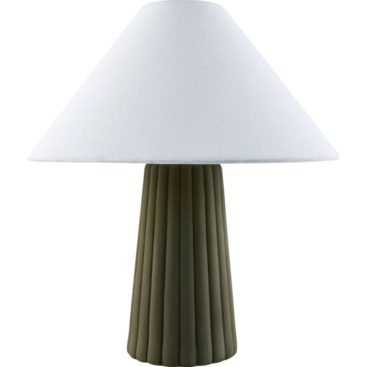 Conju Accent Table Lamp by Livabliss in hand painted. Made from ceramic, linen, polyester in a unique style.