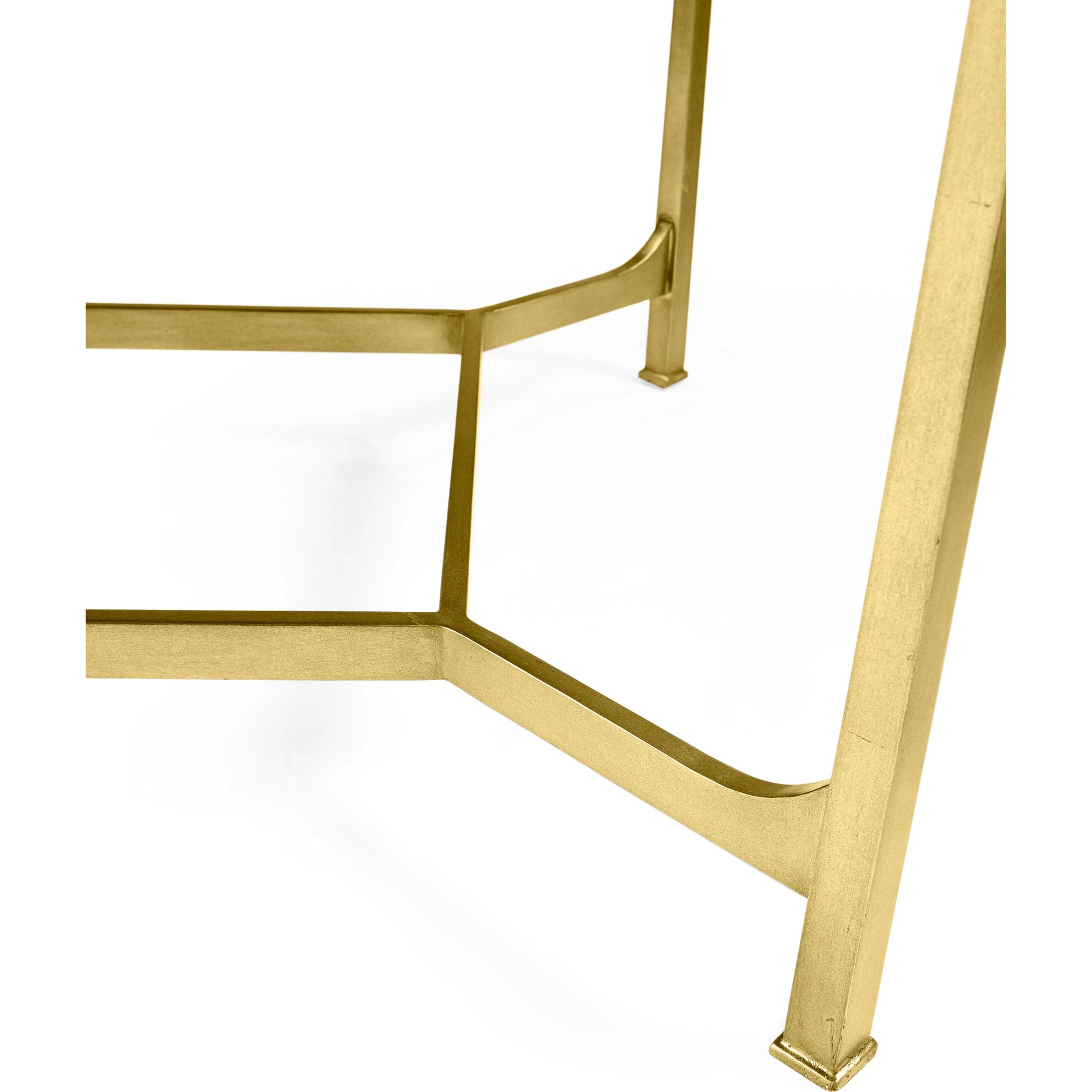 Luxe Cocktail Table by Jonathan Charles in gold and gilded iron. Made from iron in a modern style.