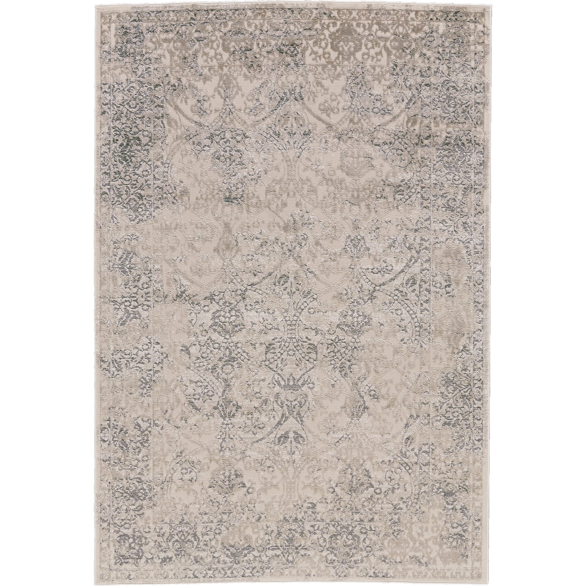 Prasad Rug - 3682F by Feizy in ivory, gray, black. Made from polypropylene, polyester in a unique style.