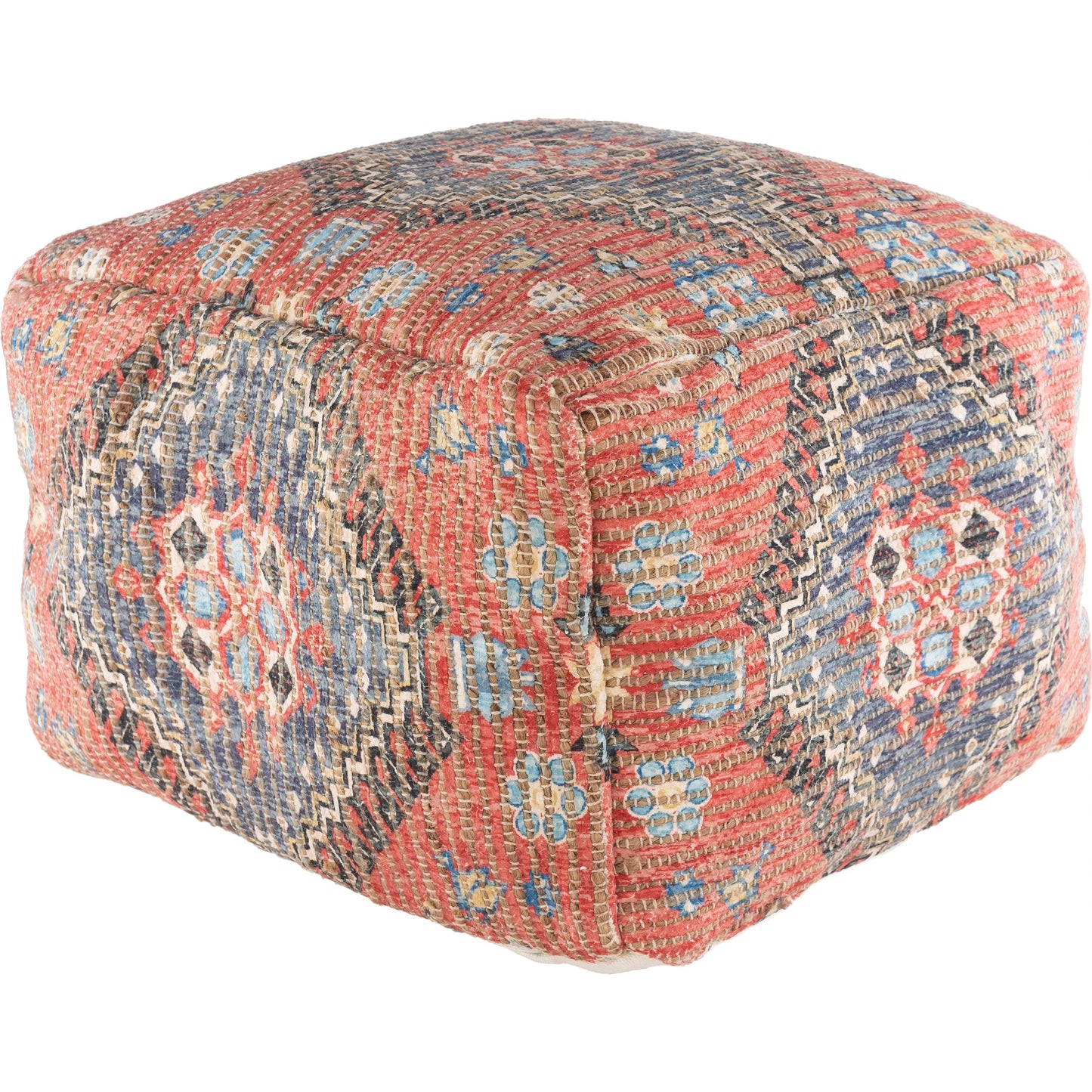 001 SI-1880137 | Primary Silo | Coventry - 19904 by Livabliss in red, blue. Made from 65% jute, 25% polyester, 10% cotton, 100% polybeads, 100% cotton in a eclectic & global style.