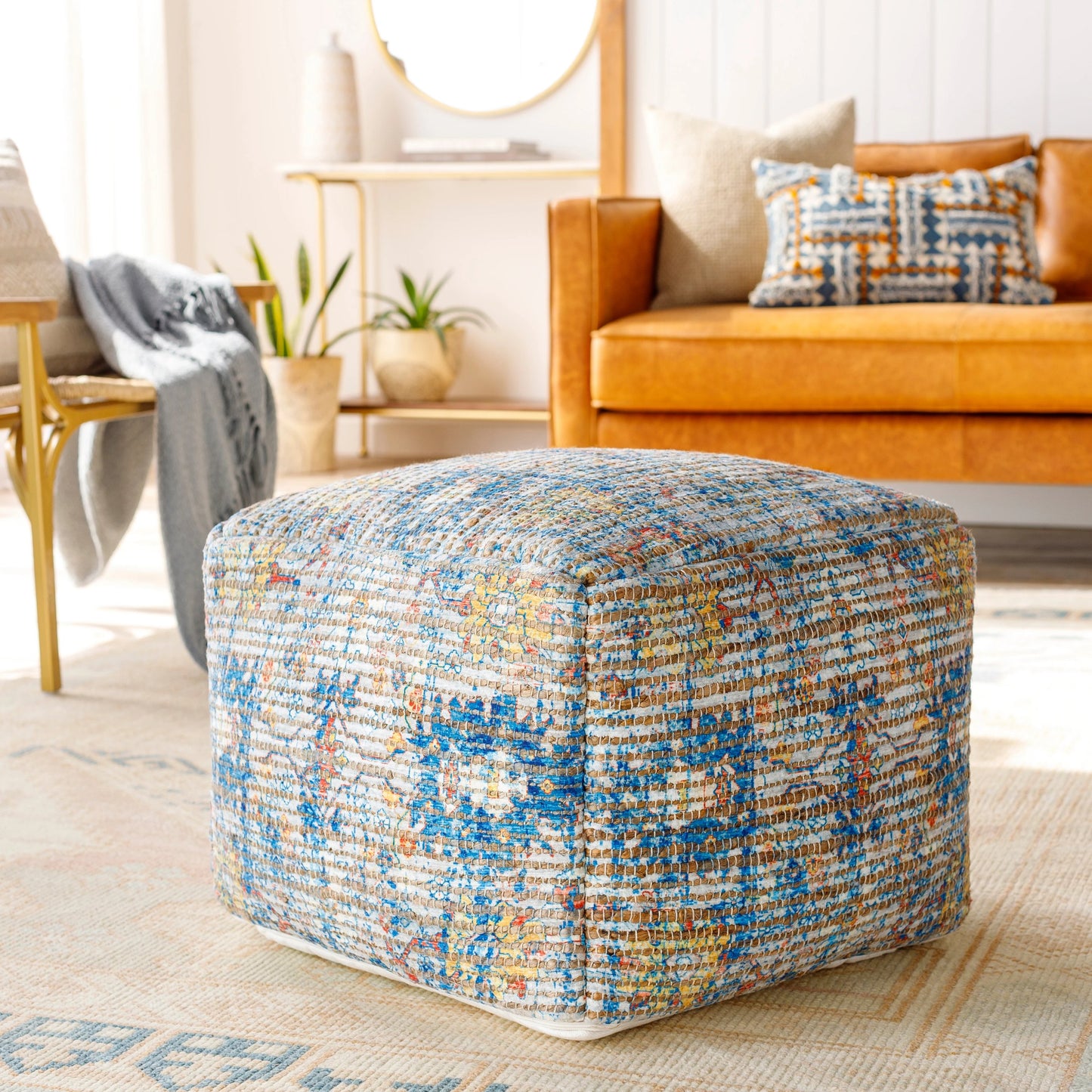 002 SI-1880138 | Lifestyle | Coventry - 8791 by Livabliss in saffron, orange. Made from 65% jute, 25% polyester, 10% cotton, 100% polybeads, 100% cotton in a eclectic & global style.