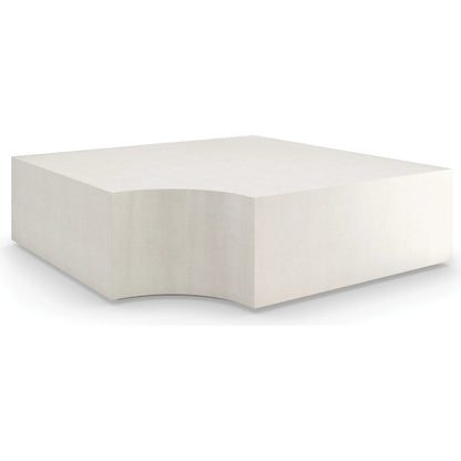 Buttoned Up Side Table by Caracole in ivory and ivory craze, ivory. Made from poplar in a unique style.
