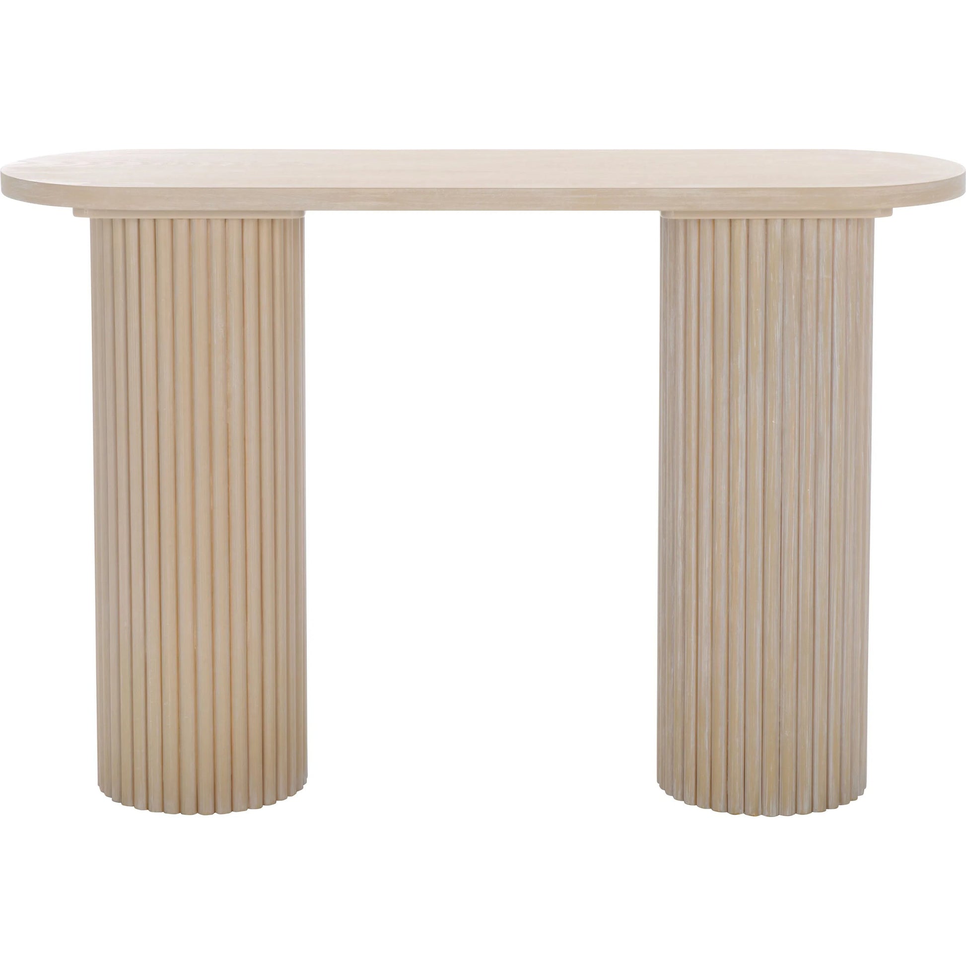 Yates Console Table by HedgeApple Essentials in bleached white. Made from mdf, ash veneer in a transitional style.