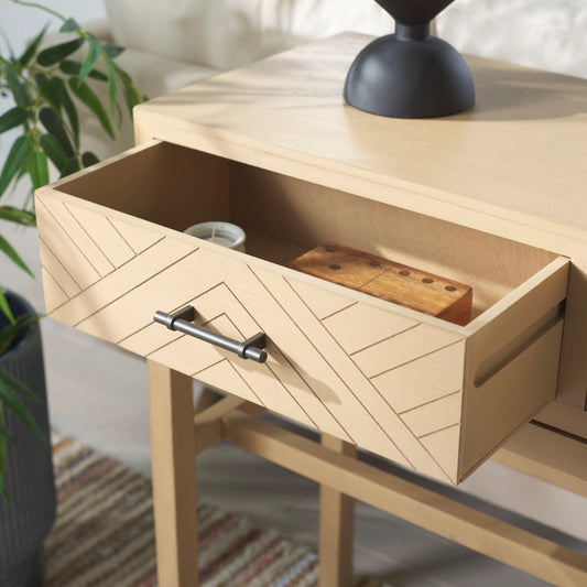 Ajana 2 Drawers Console Table by Safavieh. Made from pine, mdf, zinc alloy in a modern style.