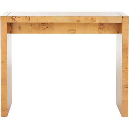 Netawaka Console Table by HedgeApple Essentials in natural. Made from mdf with poplar burl wood veneer in a modern style.
