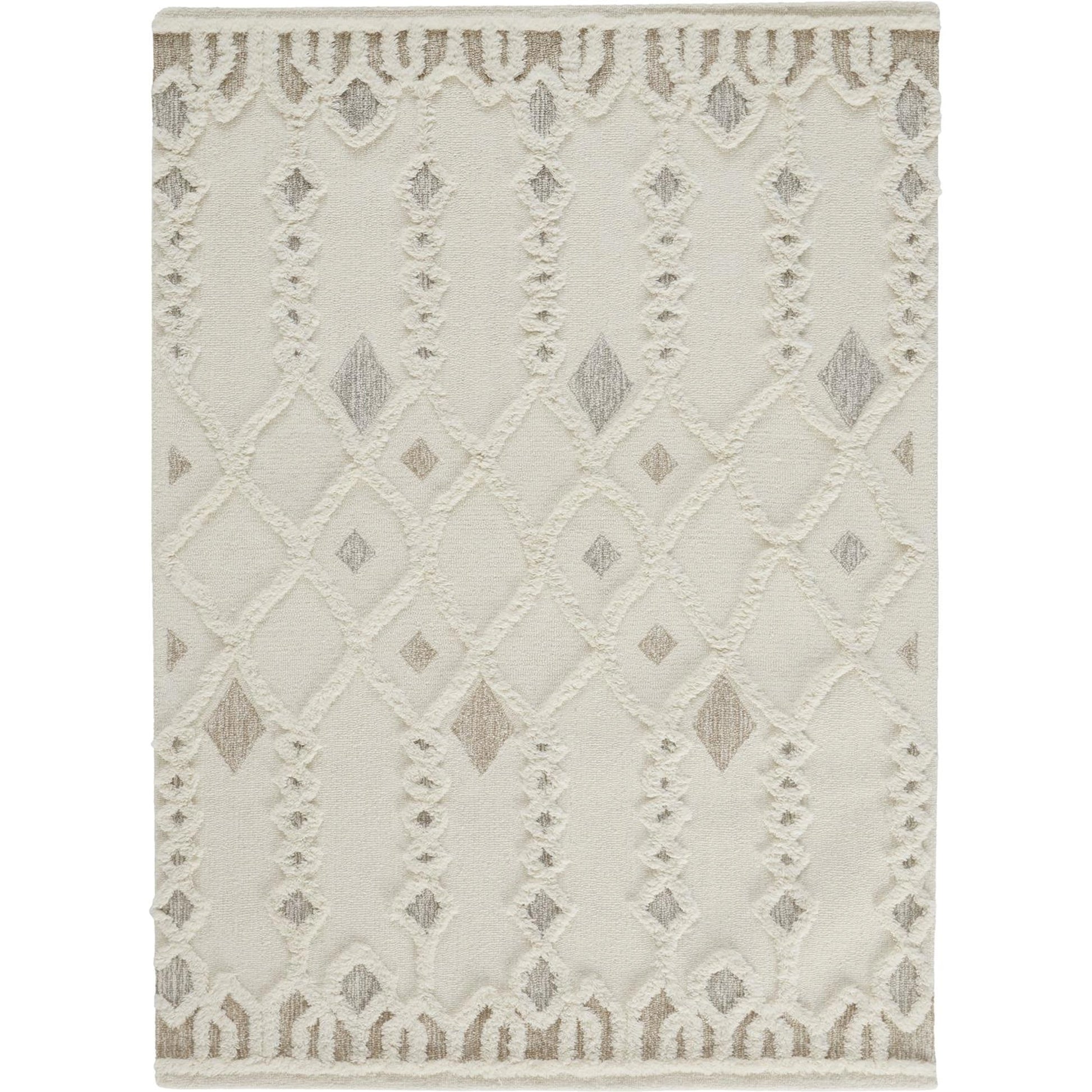 Anica Transitional Trellis & Lattice Rug - 8011F by Feizy in ivory, tan, silver. Made from wool in a unique style.