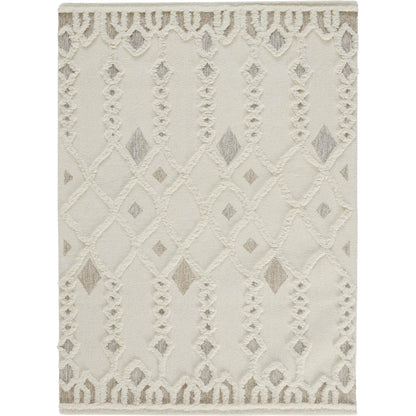 Anica Transitional Trellis & Lattice Rug - 8011F by Feizy in ivory, tan, silver. Made from wool in a unique style.