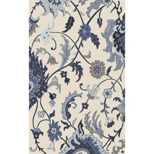Centennial Rug - 1228 by Livabliss in beige, ink blue, dark blue, dusty sage, gray. Made from 100% wool in a unique style.