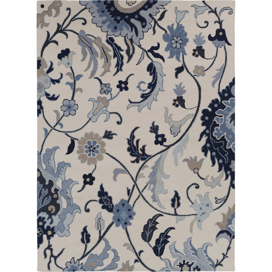 Centennial Rug - 1228 by Livabliss in beige, ink blue, dark blue, dusty sage, gray. Made from 100% wool in a unique style.
