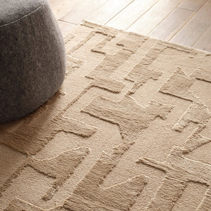 Calix by Nikki Chu CNU05 Rug by Jaipur Living in tan, taupe. Made from 60% polypropylene, 40% polyester in a unique style.