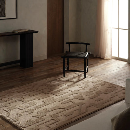 Calix by Nikki Chu CNU05 Rug by Jaipur Living in tan, taupe. Made from 60% polypropylene, 40% polyester in a unique style.