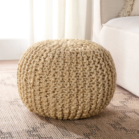 Canova CNV01 Pouf by Jaipur Living. Made from 100% jute in a cottage & farmhouse style.