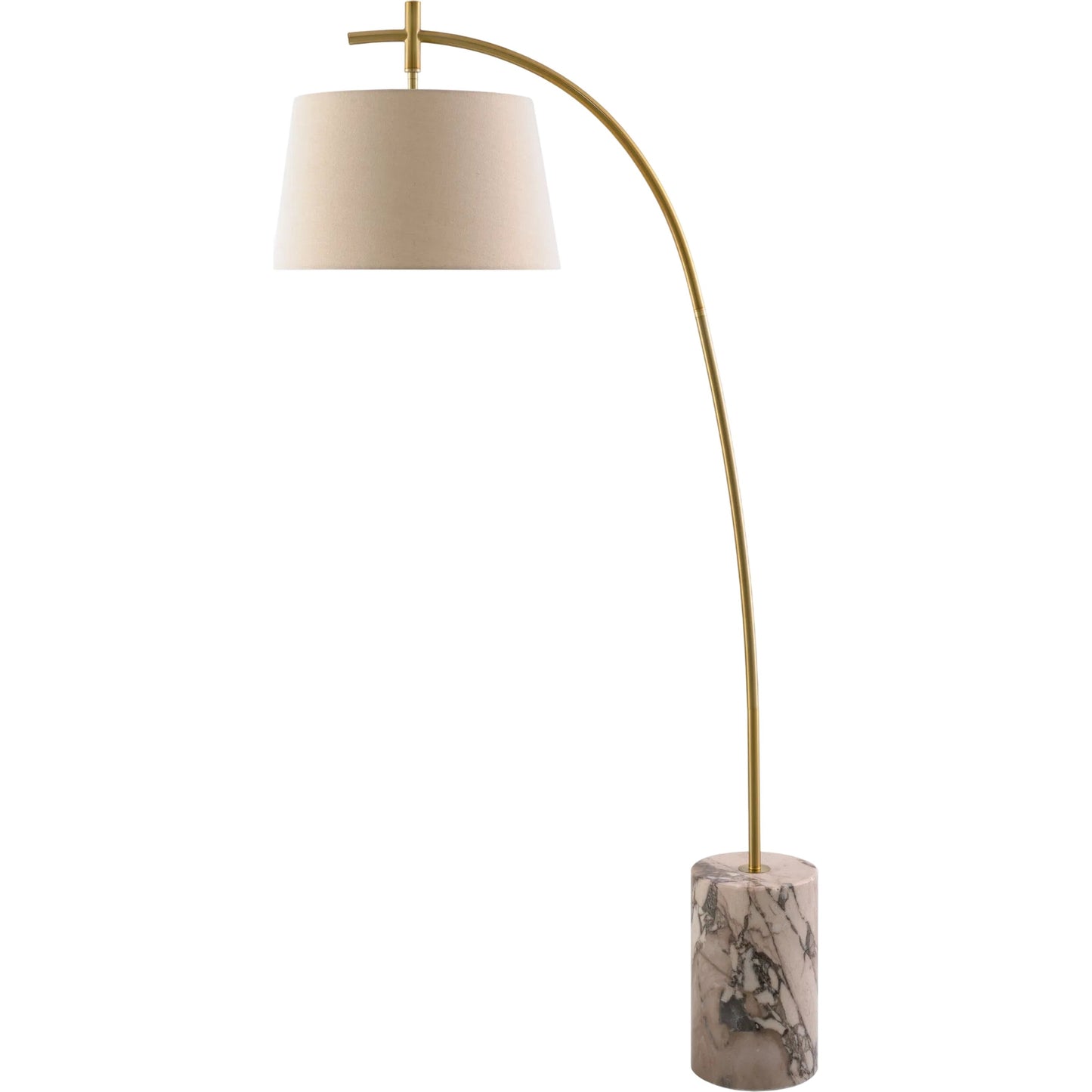 001 SI-2459435 | Primary Silo | Cadenza Accent Floor Lamp by Surya in translucent, white, metallic gold, brown. Made from iron, marble, linen, polyester in a modern style.