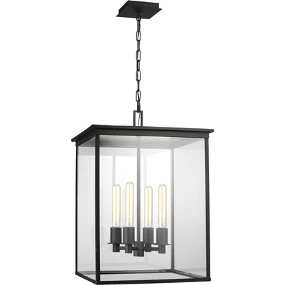 Freeport Medium Outdoor Pendant by Visual Comfort & Co. in heritage copper. Made from stainless steel in a unique style.