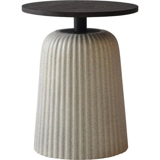 Cornelia End Table - 526043 by Surya in top: wood, base: beige, black and terrazzopowder coatedblackened. Made from top: wood veneer, base: concrete, steel in a modern style.