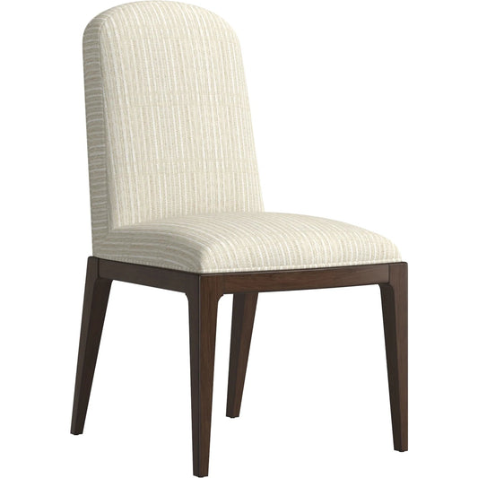 Verge Upholstered Side Chair (Set of 2) by A.R.T. Furniture in beige and handcrated walnut. Made from parawood solids in a unique style.