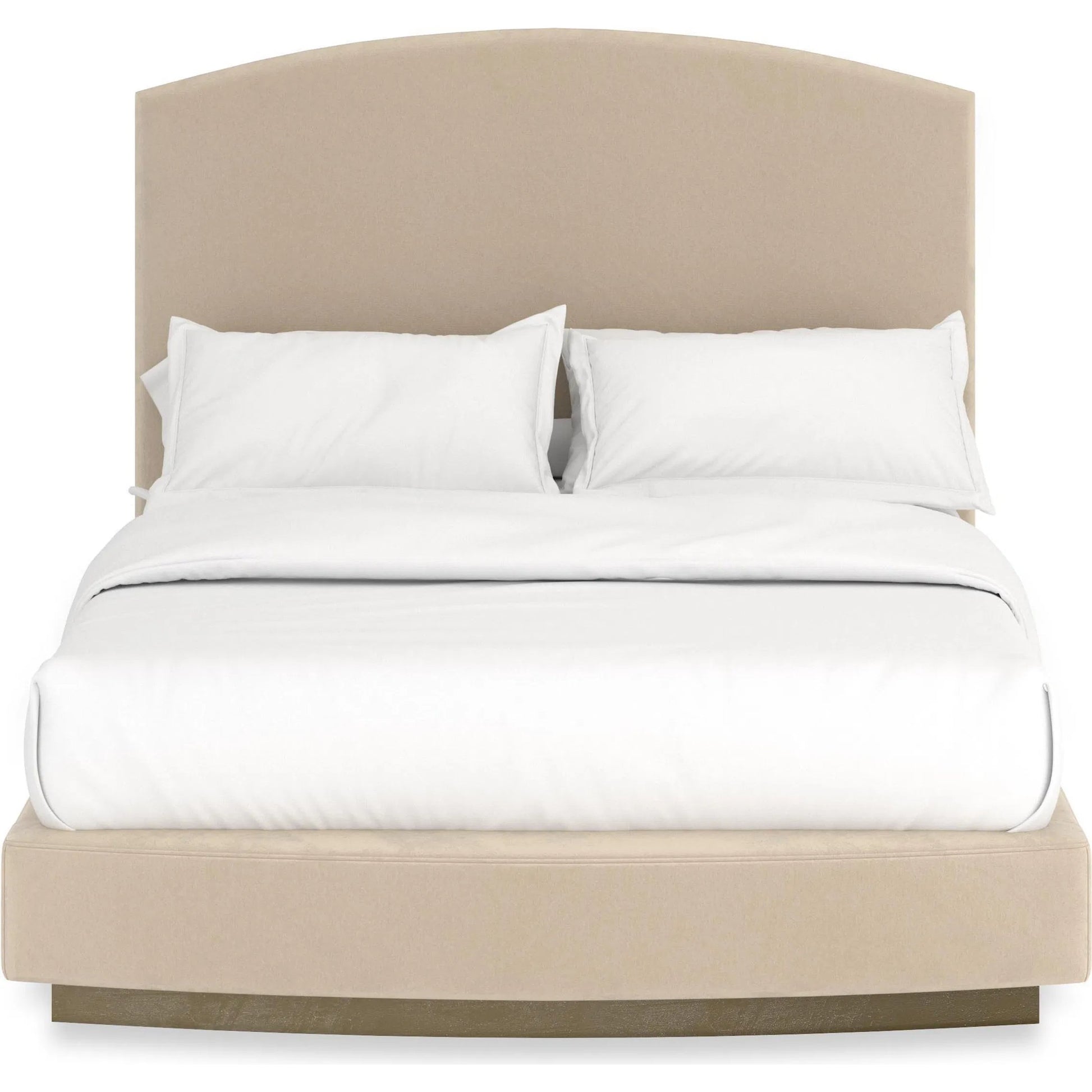 Artois Bed by Caracole in brushed gold paint. Made from asian hardwood in a transitional style.