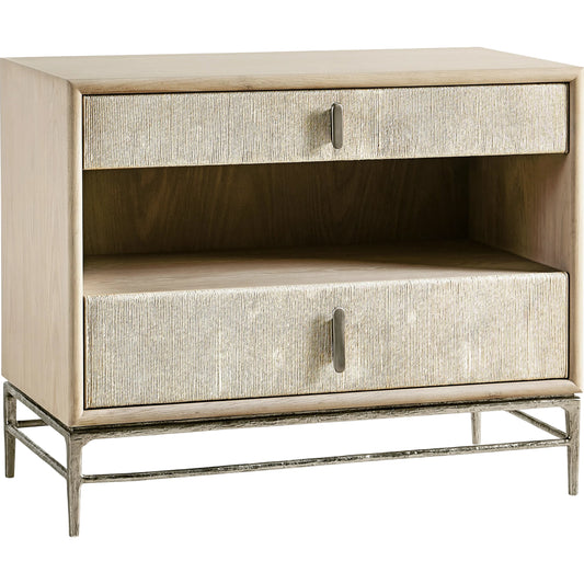 Water Clapotis Danish Cord Nightstand by Jonathan Charles in bleached oak. Made from oak, danish cord, metal in a unique style.