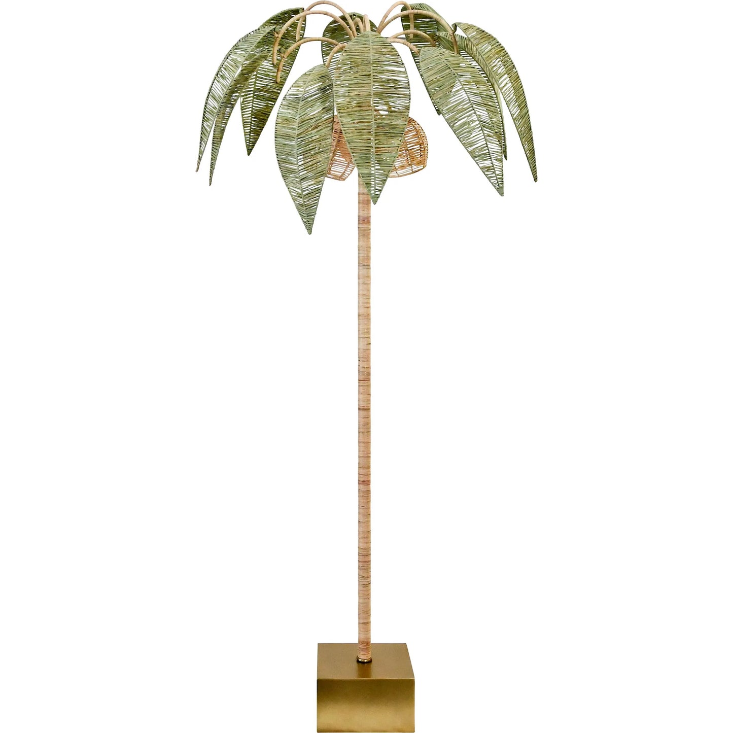 002 SI-2461270 | Additional Silo | Coco Green and Natural Paper Rafia Floor Lamp by Worlds Away in green, natural. Made from unique in a coastal style.