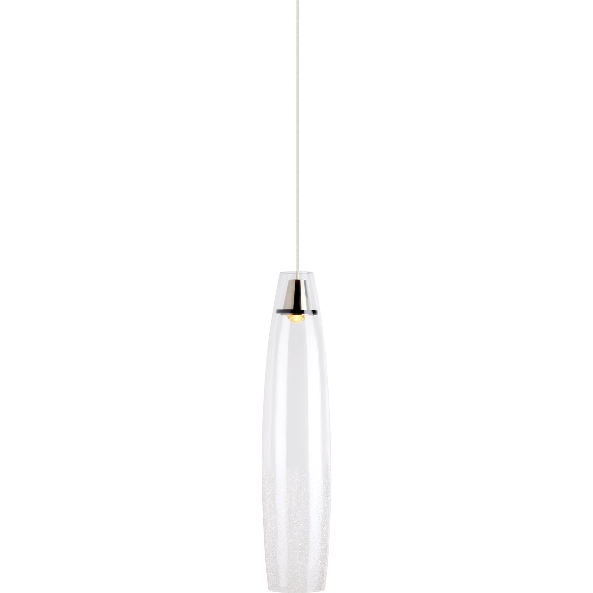 Coda Pendant by Tech Lighting in satin nickel. Made from glass in a modern style.