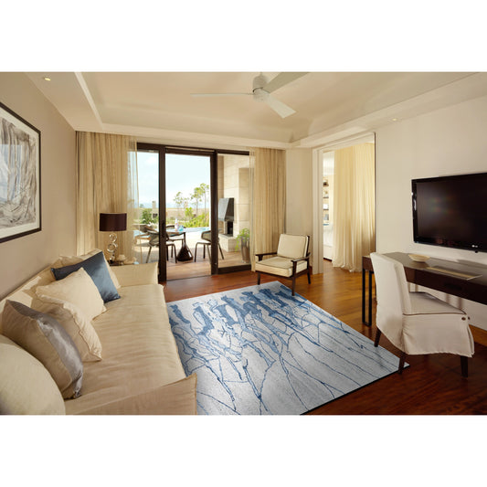 Cosmo Transitional Rug - 8621F by Feizy in blue, green, ivory. Made from viscose in a unique style.
