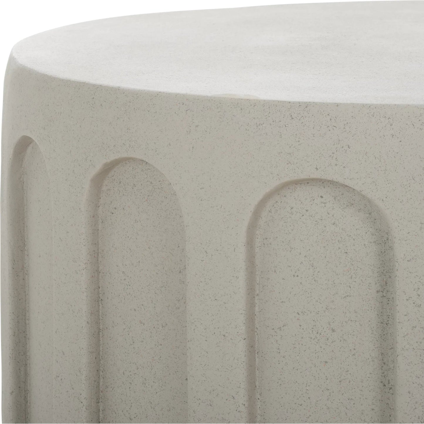 003 SI-2327400 | Closeup | Tinian Coffee Table by HedgeApple Essentials in gray. Made from magnesium oxide in a modern style.