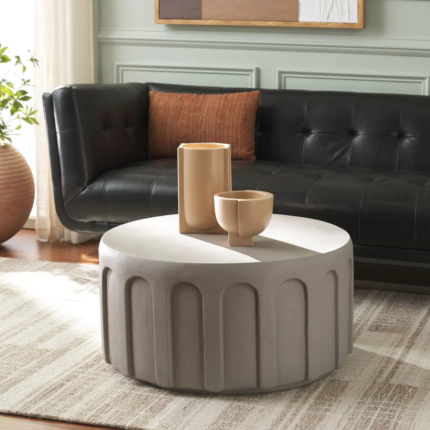 006 SI-2327400 | Lifestyle | Tinian Coffee Table by HedgeApple Essentials in gray. Made from magnesium oxide in a modern style.