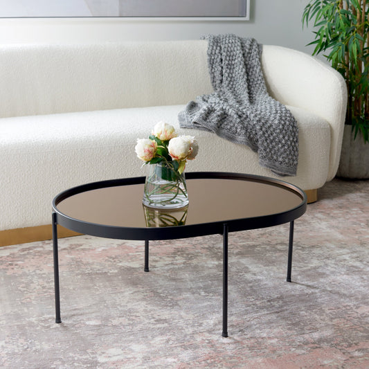 Tuscaloosa Mirrored Coffee Table by HedgeApple Essentials in rose gold, black. Made from unique in a modern style.