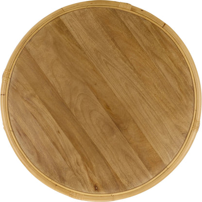 Lake Round Coffee Table by HedgeApple Essentials. Made from mango wood, rattan in a unique style.