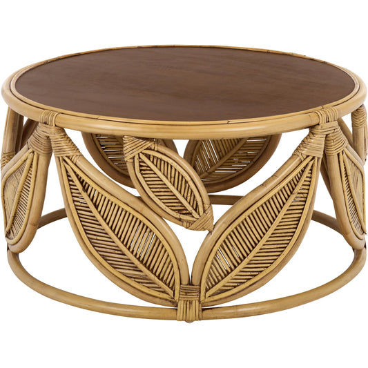 Lake Round Coffee Table by HedgeApple Essentials. Made from mango wood, rattan in a unique style.